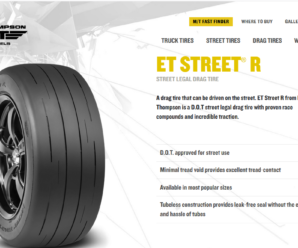 ET Street™ R (Bias), ET Street® R, ET Streetl® S/S, Pro Drag Radial, Pro Bracket Radial and ET Drag® Air Pressure Guidelines