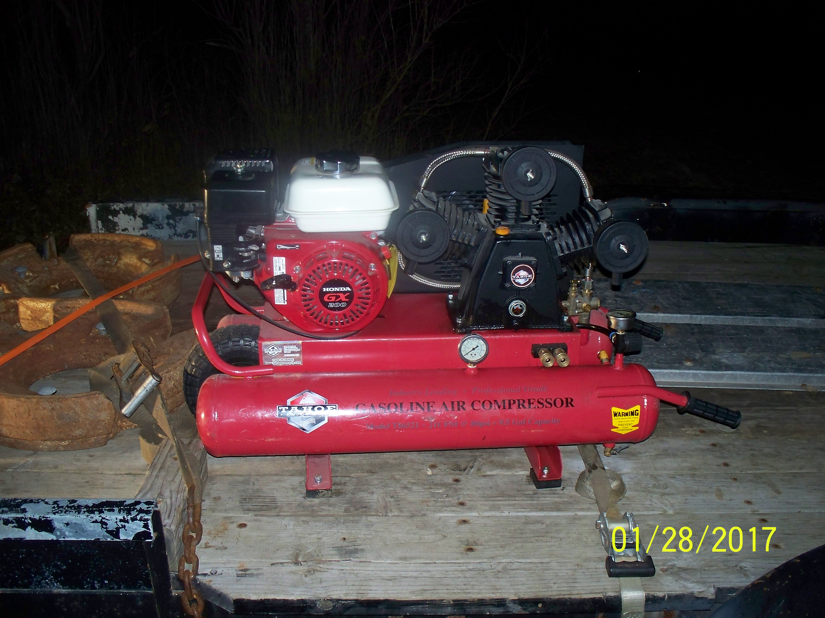 Tahoe T16521 Honda 5.5 HP Gas Engine Powered Air Compressor 21 CFM @ 80 psi Brought Home