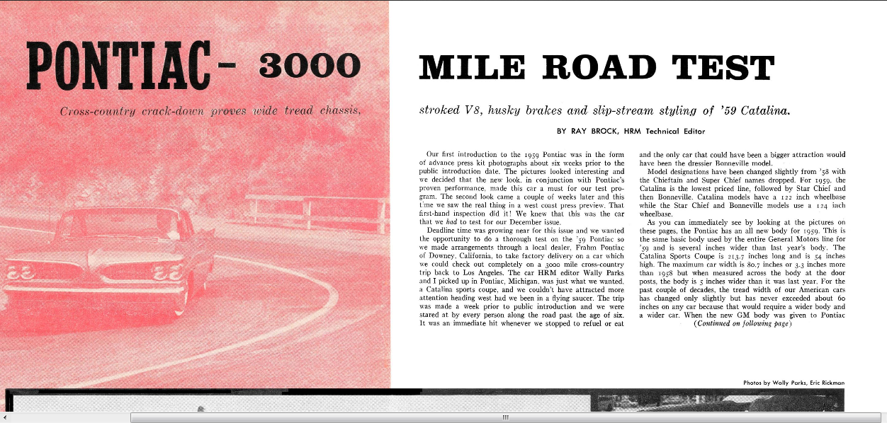 1959 Pontiac 389 3,000 Mile Road Test